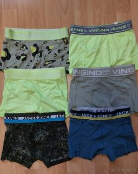 Sada boxerek, 6ks, zn. Vingino a Jack Jones, vel. 140 a 146