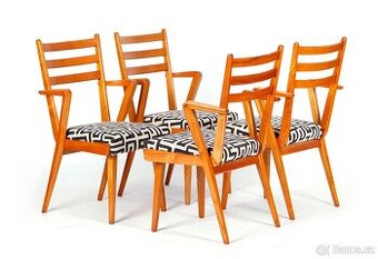 4x kubistické židle JITONA po renovaci.