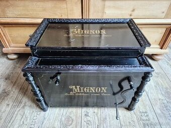 Starožitný hrací stroj Mignon, cca 1904, Německo