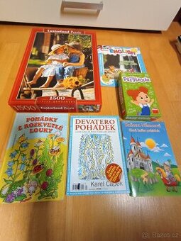 MIX KNIH PRO DĚTI, NOVÉ PUZZLE, HRA, ČASOPIS AJ
