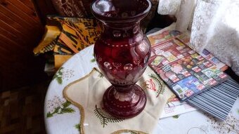 VELKÁ VÁZA RUBÍNOVÉ SKLO