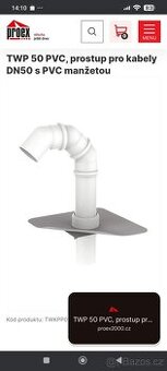 TWP 50 PVC, prostup pro kabely DN50 s PVC manžetou TWP 50 PV