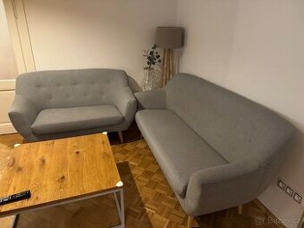 Sedací souprava světle šedá