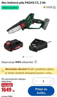 Řetězová pila PAGHS C3, 2 Ah