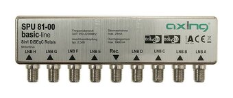 DiSEqC Switch AXING 8/1 SPU 81-00, přepínač pro 8 LNB