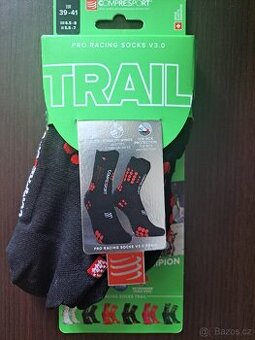 ponožky na běh CompresSport Trail V3 vel. 39-41