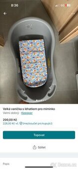 Vanička s lehátkem pro miminko