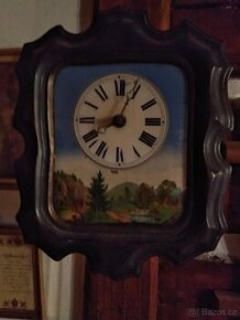 2 závažové selské hodiny, vše původní