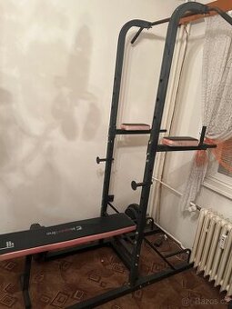 Prodám posilovací věž s lavicí + činka 30 kg