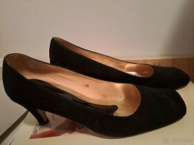 Lodičky semiš, černé, vel. 38