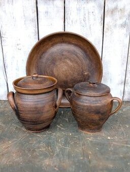 3 ks Autorská přírodní keramika, zn.STOOB, Austria