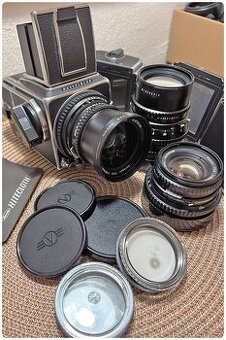Hasselblad 500 C/M Konvolut – středoformátový set se 3 skly