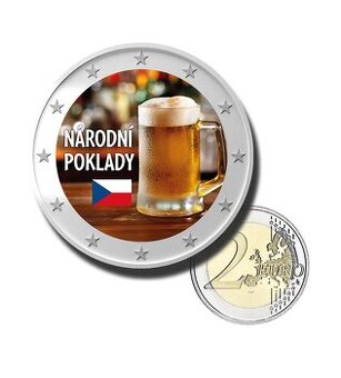 2 EURO MINCE S POTISKEM Z EMISE NÁRODNÍ POKLADY – „PIVO“