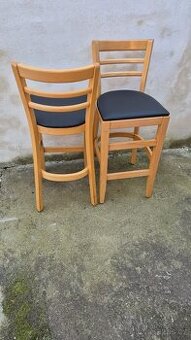 Barové židle s novým lakem a polstrováním Ton(č.152)