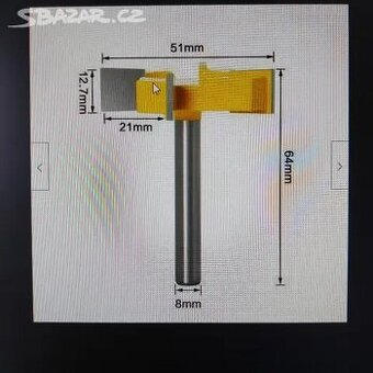 fréza na plochy 12mm, 50mm epoxydové stoly, dřevo