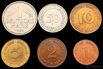 Sada mincí 1 pfennig - 1 marka Německo 1950 - 2001