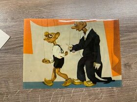 Stará hrací pohlednice, Spejbl a Hurvínek - 1