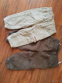 Dvojčata softshellove a zateplené kalhoty vel. 74-80