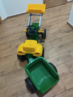 Prodám traktůrek John Deere s přívěsem a čelním nakladačem