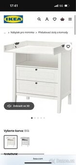IKEA Sundvik přebalovací půlt/komoda, bílá