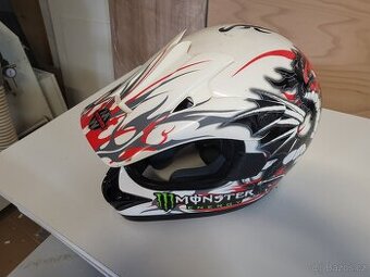 Přilba na motokros + kšilt. POLEP, zn."MOTOVELL"