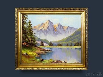 Hory a jezero, H.Dolanski, 710 × 610 mm