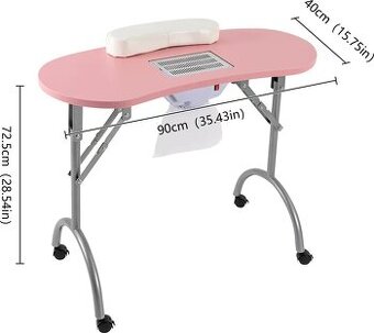 Skládací stůl na manikúru s funkcí odsávání