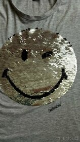 3x tričko s flitry unicorn,lemur, smajlík vel.158