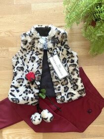 NOVÁ Luxusní vesta kožíšek bambule 3r