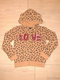 Bavlněná mikina s kapucí LOVE vel. 134/140