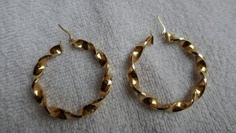 ZLATÉ NAUŠNICE KRUHY 7.56G/52MM/6MM/14KARÁTŮ 585