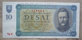 Bankovka, Slovensko 10 korun, ročník 1943