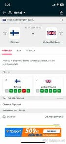 Vstupenky MS v hokeji Praha Finsko-Velká Británie