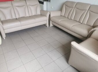 Kožená sedací souprava - jak NOVÁ, BEZ POŠKOZENÍ