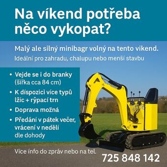 🛠️ Pronájem minibagru – víkend (cena za celý víkend)