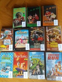 Prodám video kazety filmy, pohádky v češtině a angličtině