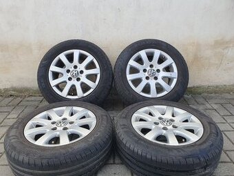 Alu kola vw 5x112 r15 6,5j et50 letní pneu 195/65/15 - 1