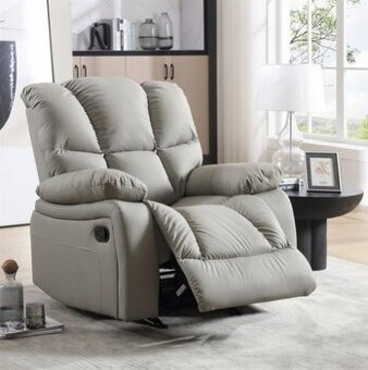 Stylové béžové křeslo TV-4075 z ekokůže