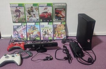 Xbox 360 Slim 250GB + Kinect + 2 ovladače + 8 her(NHL,FIFA)