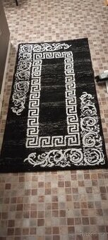 🖤 Moderní koberec 80×150 cm – černo-bílý vzor – TOP stav