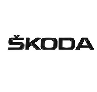 Škoda nápis černý lesklý