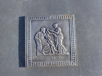 Stará umělecká litinová plaketa Buderus 1985