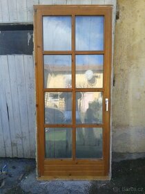 Dřevěné balkonové dveře 99 x 224 cm