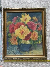 Obraz - Květiny, cca 60x70 včetně rámu.