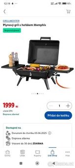 Grillmeister plynový gril s hořákem Memphis nový