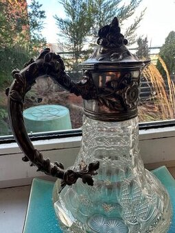 Secesní karafa s cínovou montáží - 1