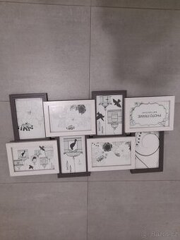 rámečky na zeď v celku 8 ks