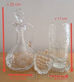 Broušené sklo set retro 70 léta