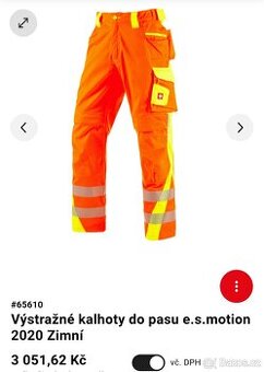 Engelbert Strauss výstražné zimní kalhoty nové vel.58