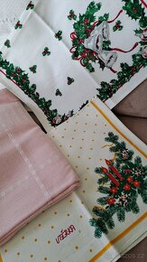 Retro ubrusy, lněné ubrousky, vánoční utěrky...